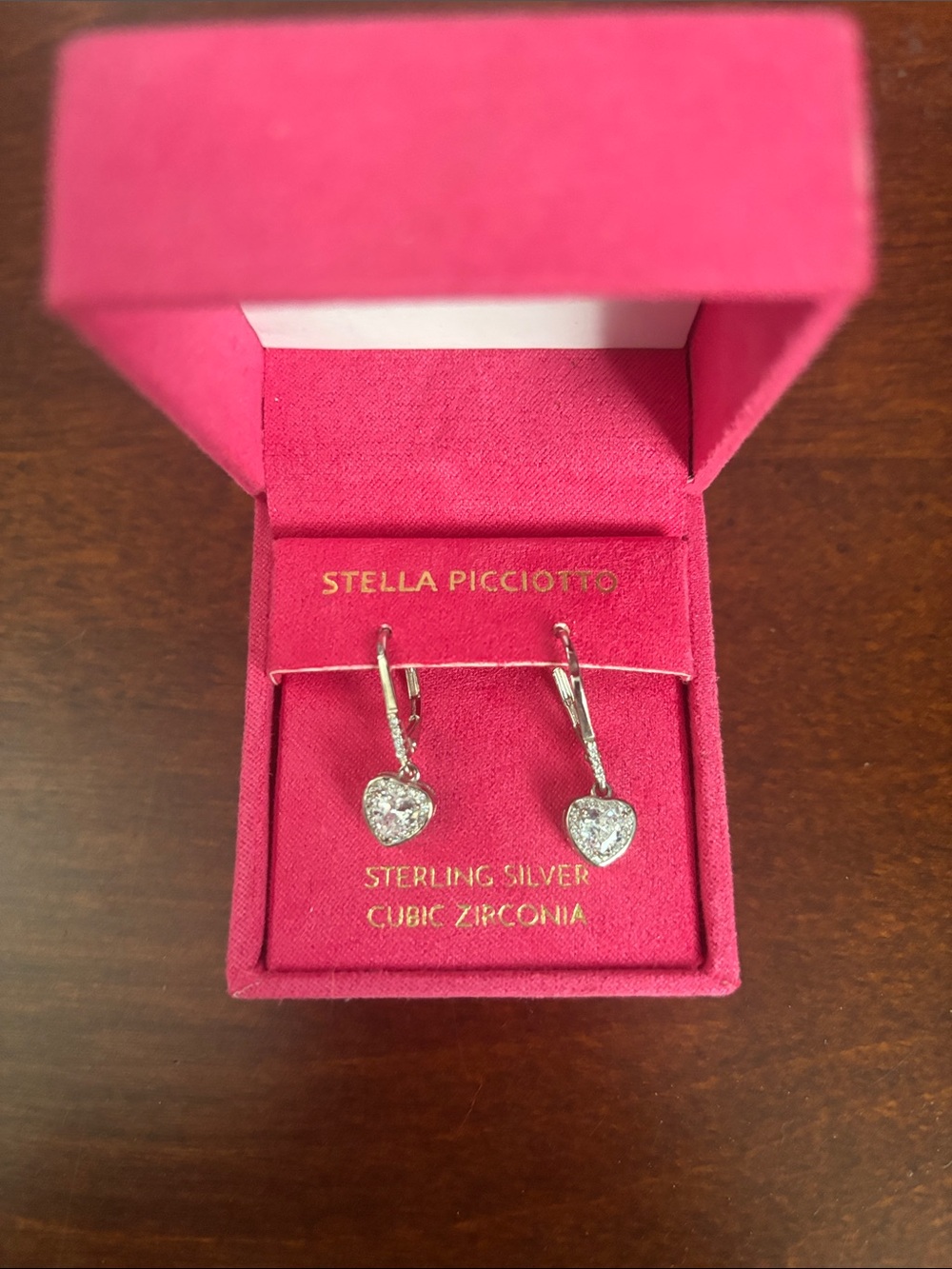 Stella Picciotto Sterling Silver Heart Drop Earrings in Silver